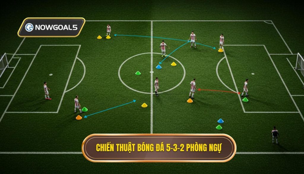 Chiến thuật bóng đá 5-3-2 phòng ngự