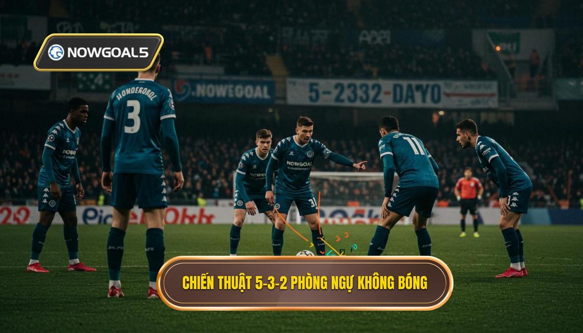 Triển khai Chiến thuật bóng đá 5-3-2 phòng ngự_ Khi không có bóng