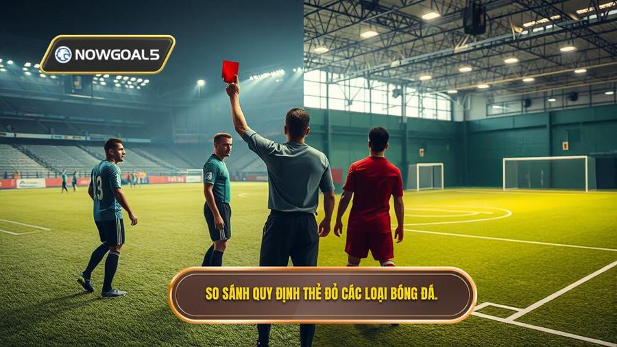 3. So sánh quy định thẻ đỏ các loại bóng đá.